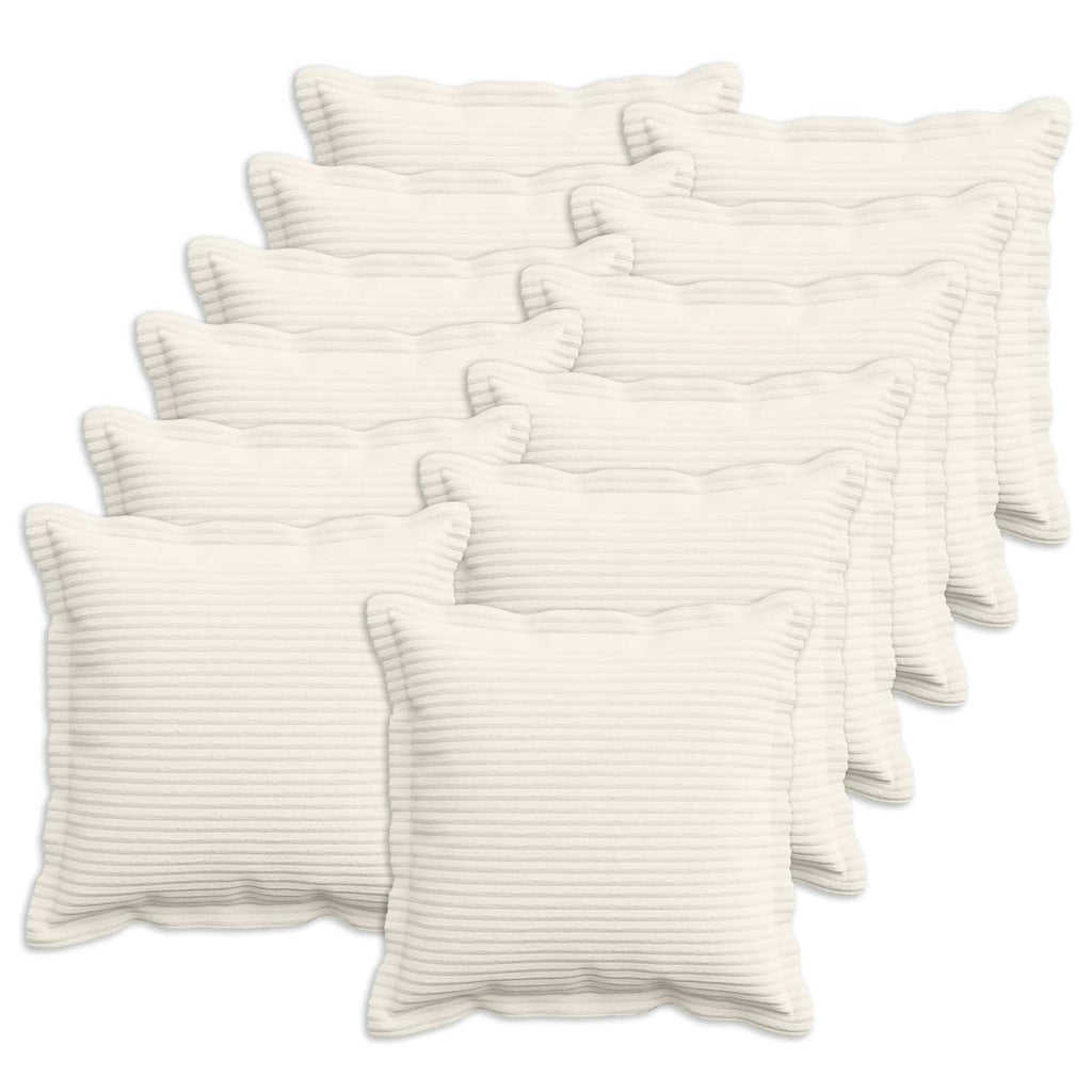 vidaXL Poszewka na poduszkę 12 szt. HOUTEN kremowy 40 x 40 cm sztruks