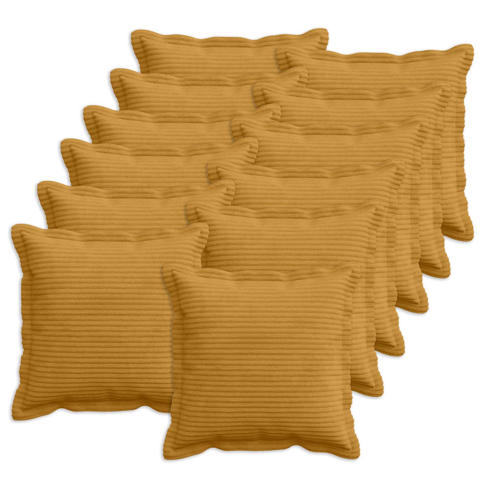 vidaXL Poszewka na poduszkę 12 szt. HOUTEN żółty 40 x 40 cm sztruks