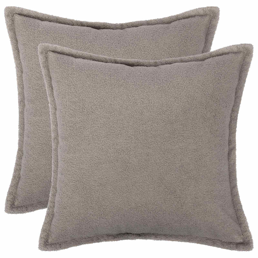 vidaXL Poszewka na poduszkę 2 pcs HOUTEN jasnoszary 40 x 40 cm Bouclé