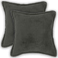 vidaXL Poszewka na poduszkę 2 pcs HOUTEN ciemnoszary 40 x 40 cm Bouclé