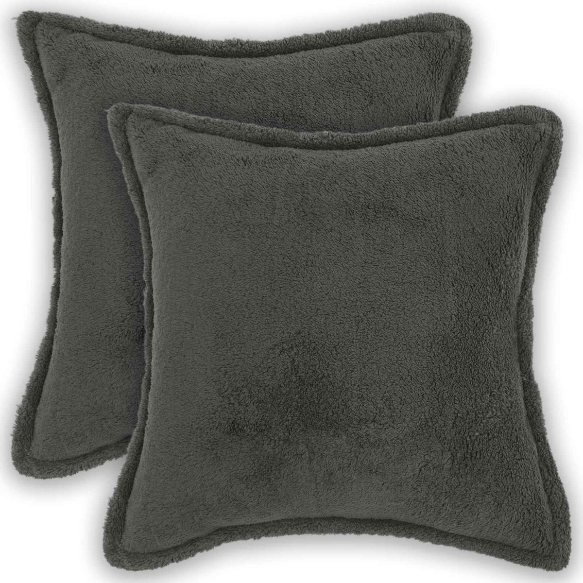 vidaXL Poszewka na poduszkę 2 pcs HOUTEN ciemnoszary 40 x 40 cm Bouclé