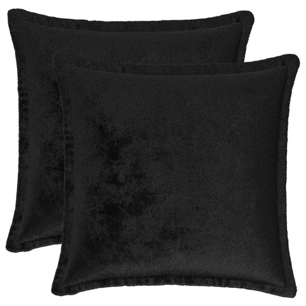 vidaXL Poszewka na poduszkę 2 pcs HOUTEN Czarny 40 x 40 cm Flanela