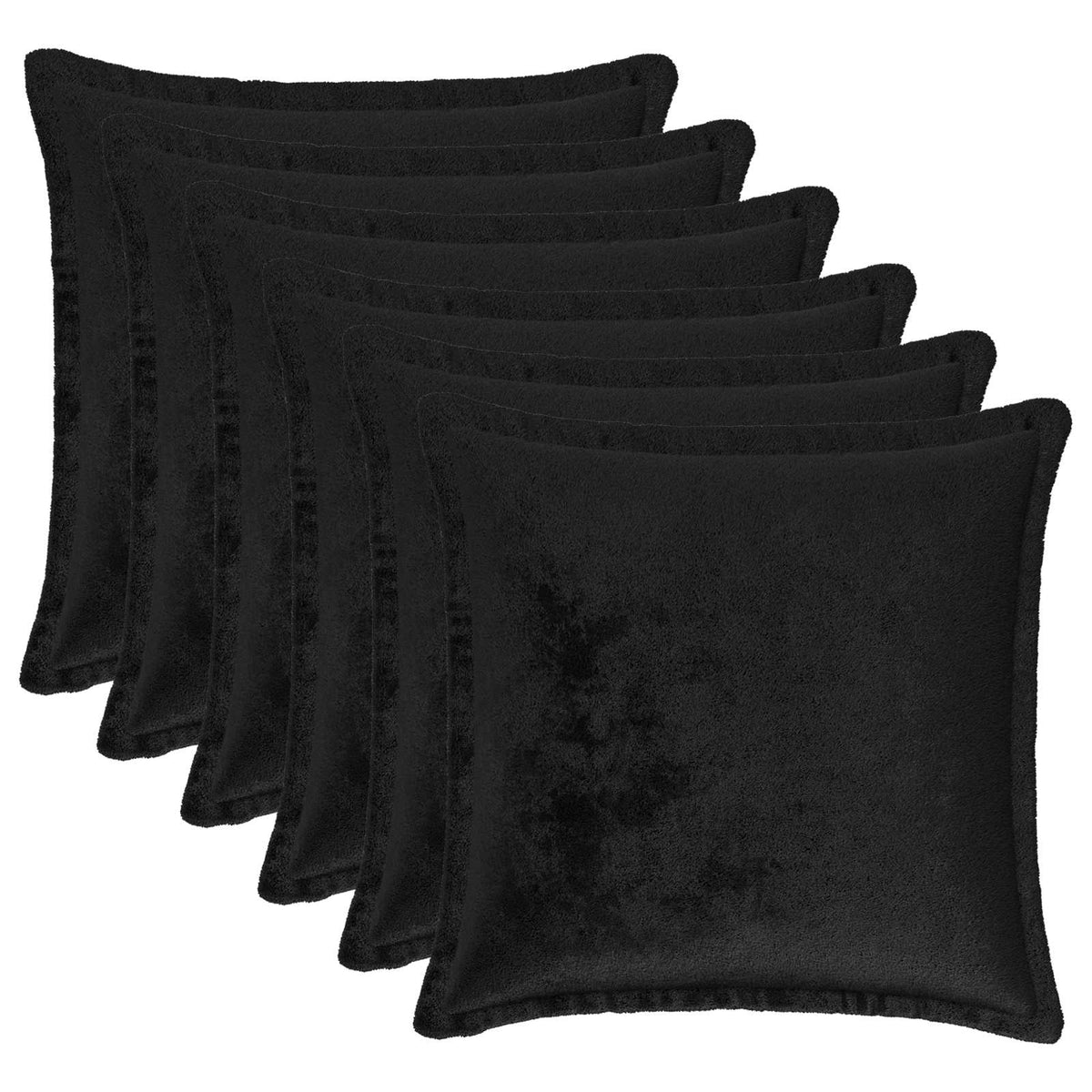 vidaXL Poszewka na poduszkę 6 pcs HOUTEN Czarny 40 x 40 cm Flanela
