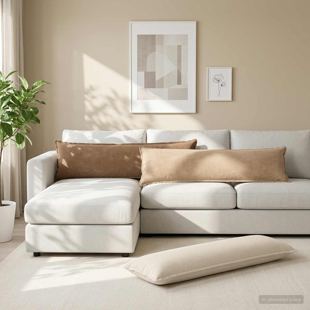 vidaXL Poszewka na poduszkę 2 szt. HOUTEN Szarobeżowy 40 x 145 cm