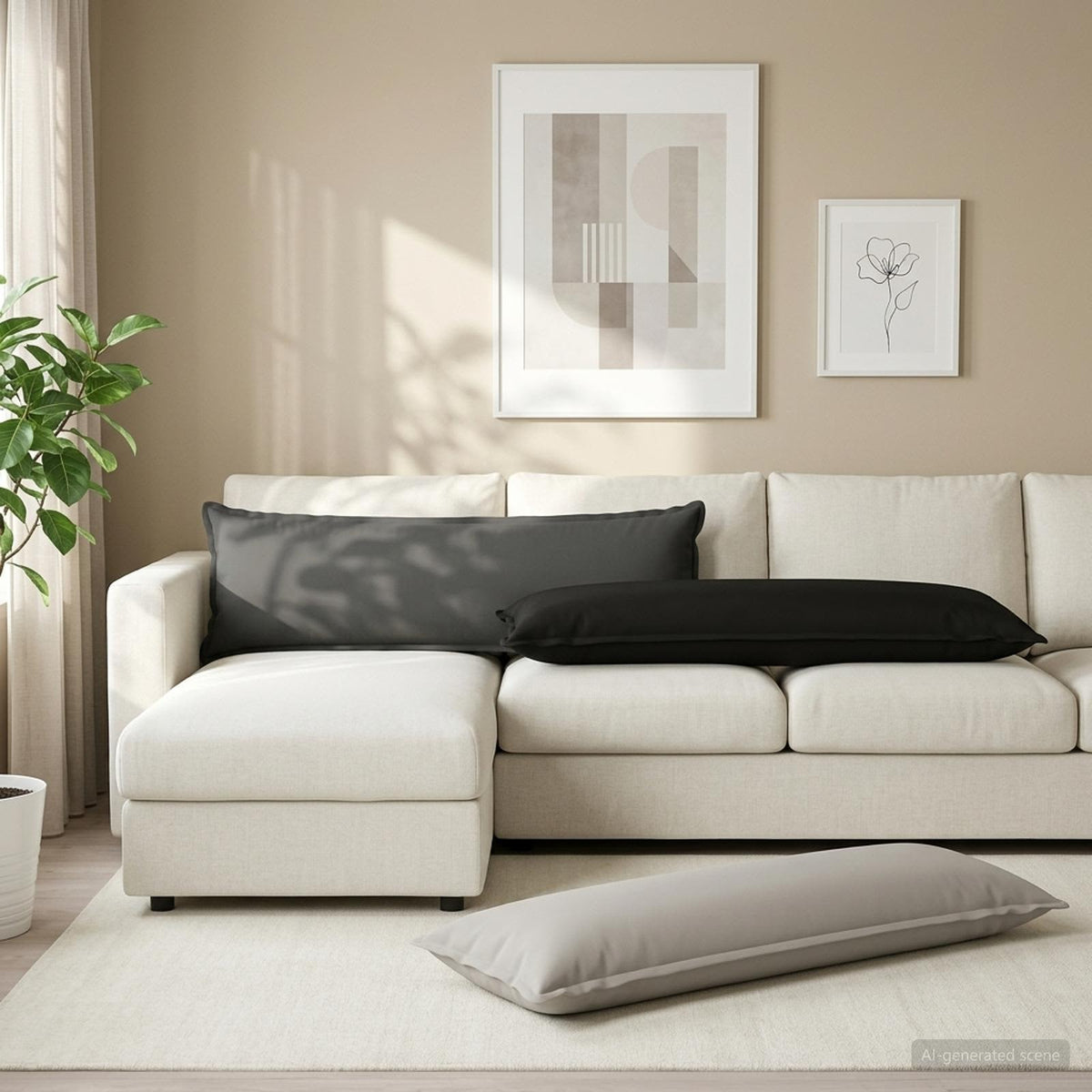 vidaXL Poduszka z poduszką HOUTEN Szary 40 x 145 cm Poliester