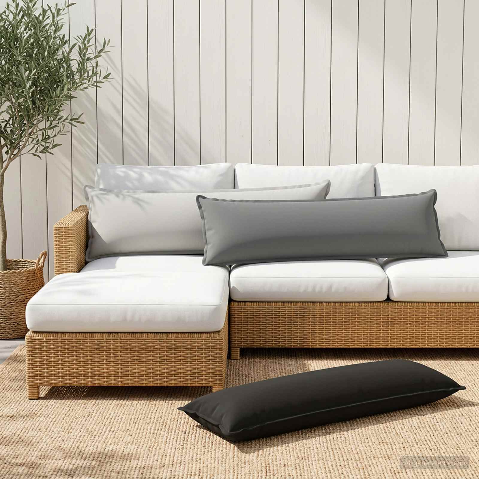 vidaXL Poszewka na poduszkę 2 szt. HOUTEN Szary 40 x 145 cm Poliester