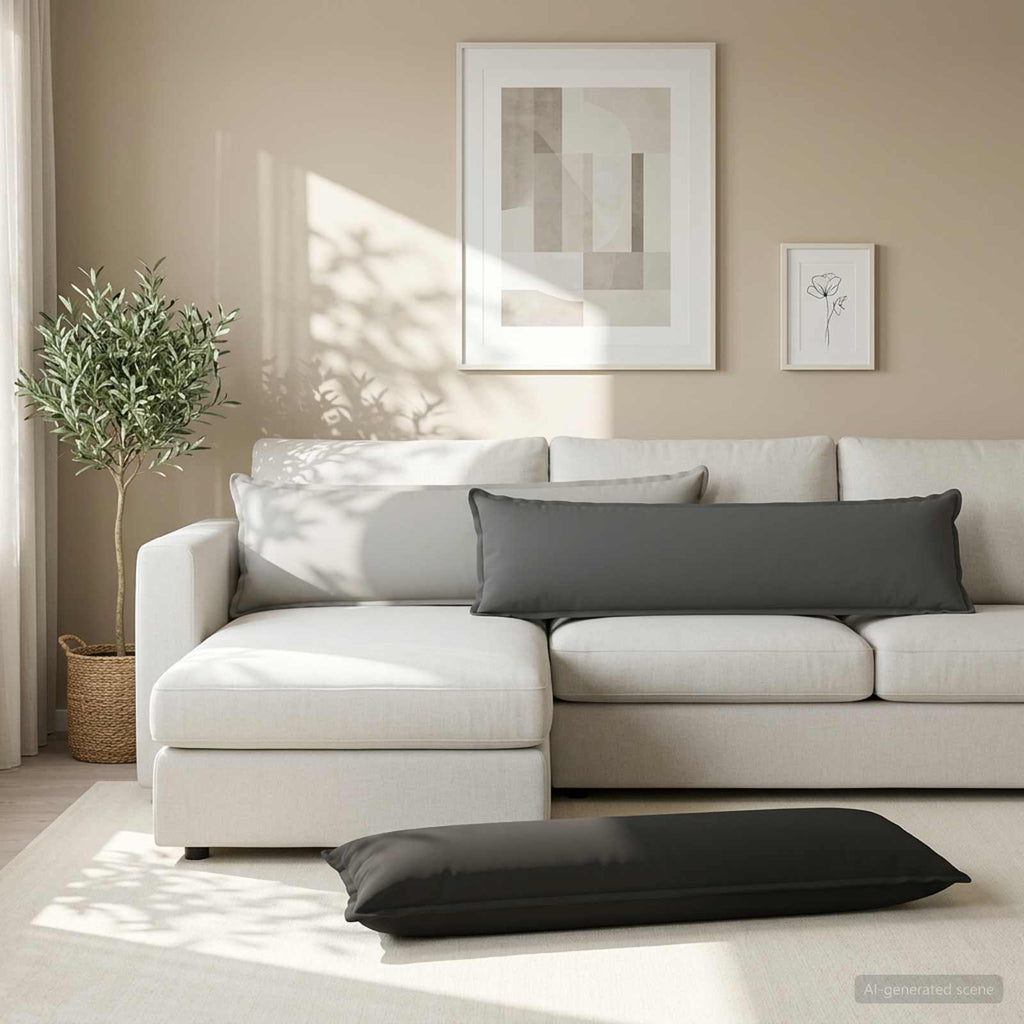 vidaXL Poszewka na poduszkę 2 szt. HOUTEN Szary 40 x 145 cm Poliester