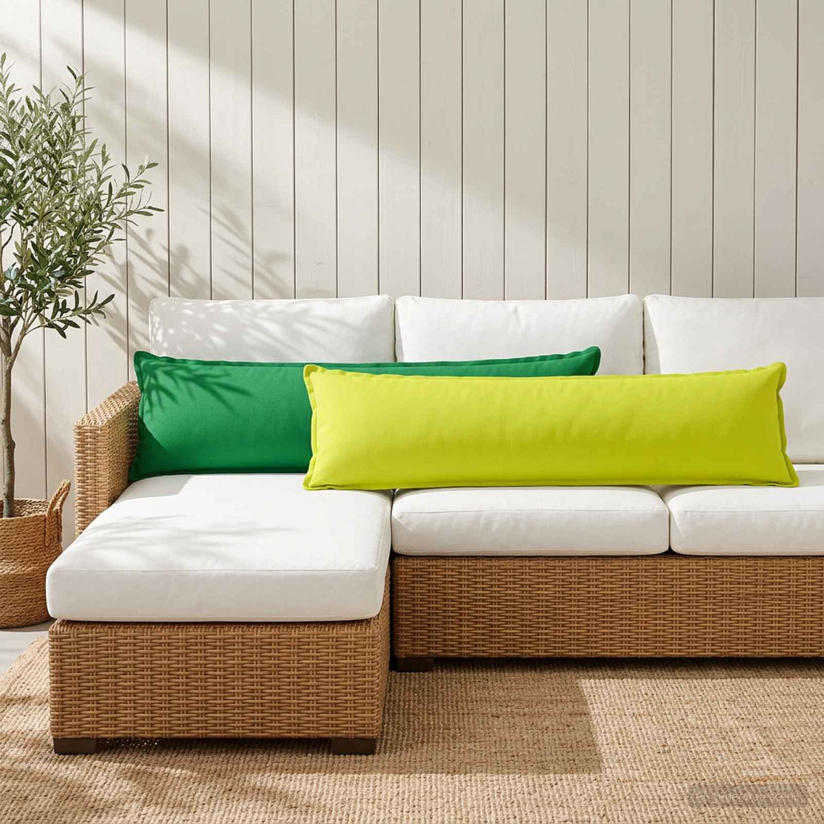 vidaXL Poduszka z poduszką HOUTEN Jasnozielony 40 x 145 cm Poliester