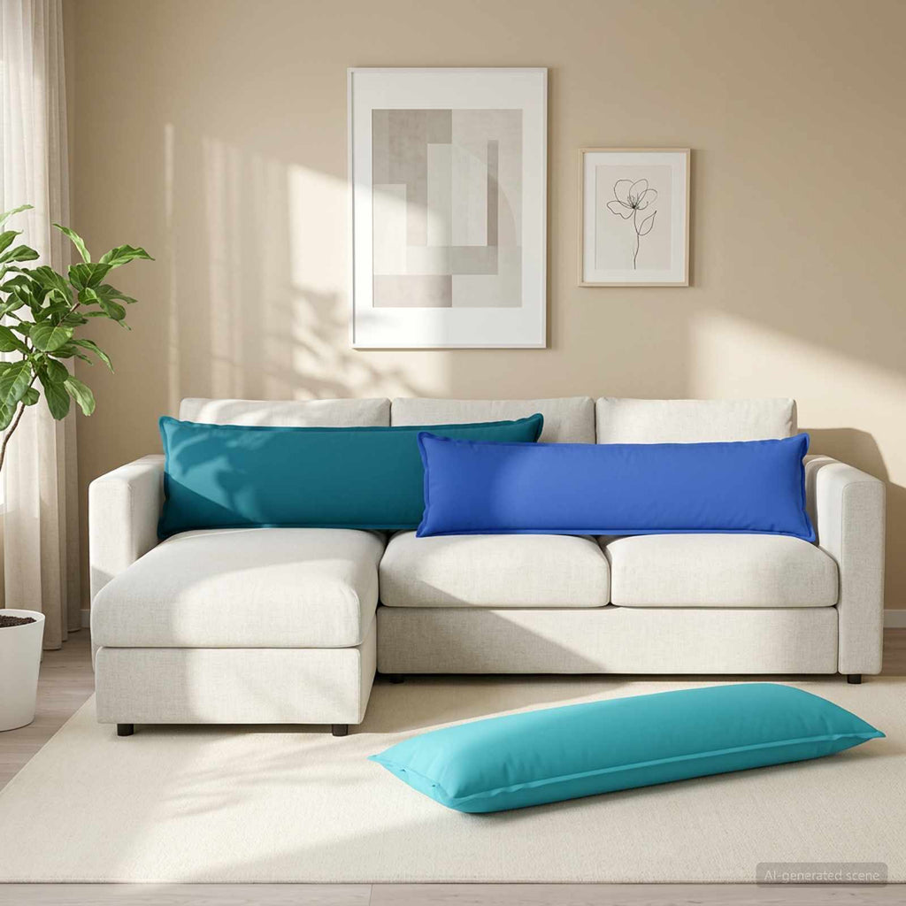 vidaXL Poduszka z poduszką HOUTEN Jasnoniebieski 40 x 145 cm Poliester
