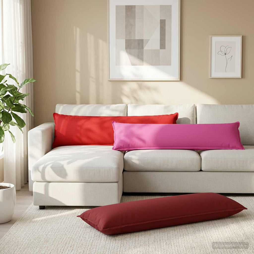 vidaXL Poduszka z poduszką HOUTEN Czerwone wino 40 x 145 cm Poliester