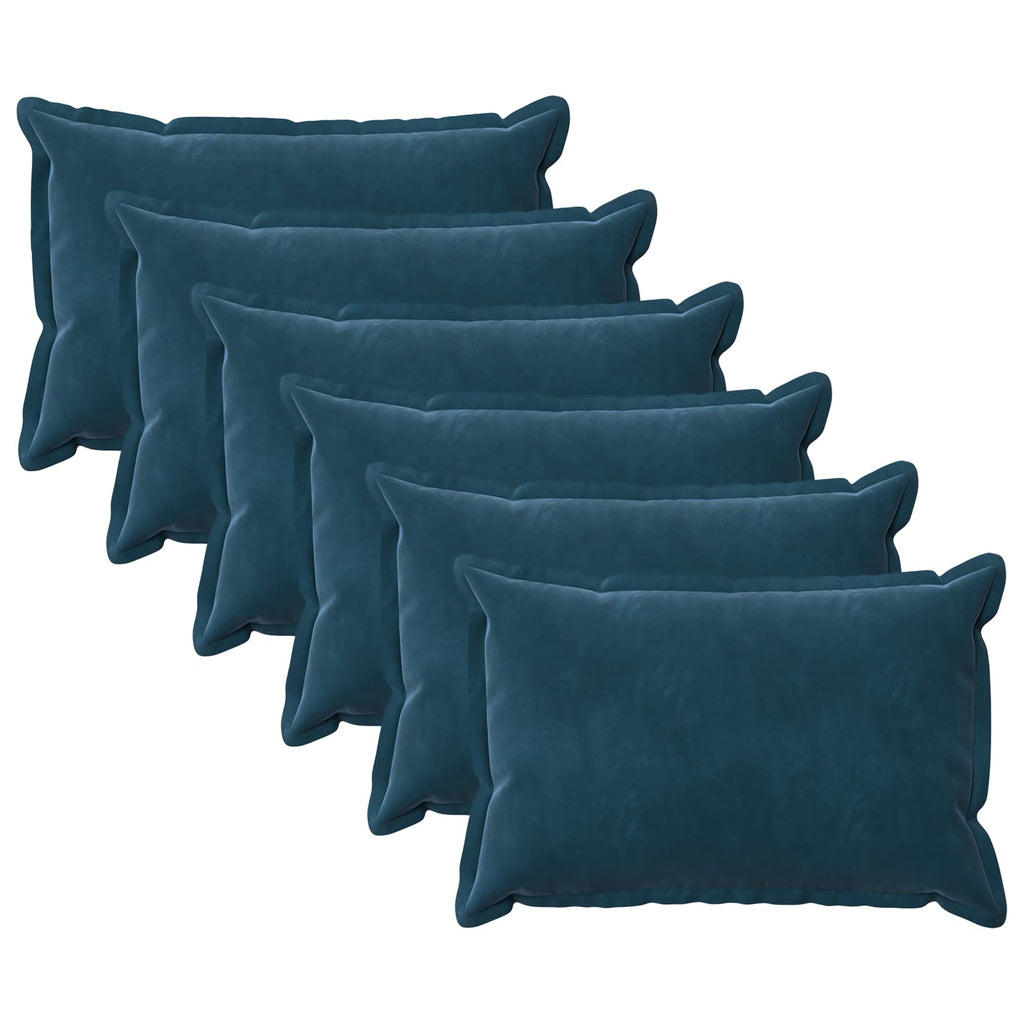 vidaXL Poszewka na poduszkę 6 pcs HOUTEN niebieski 40 x 60 cm Welur