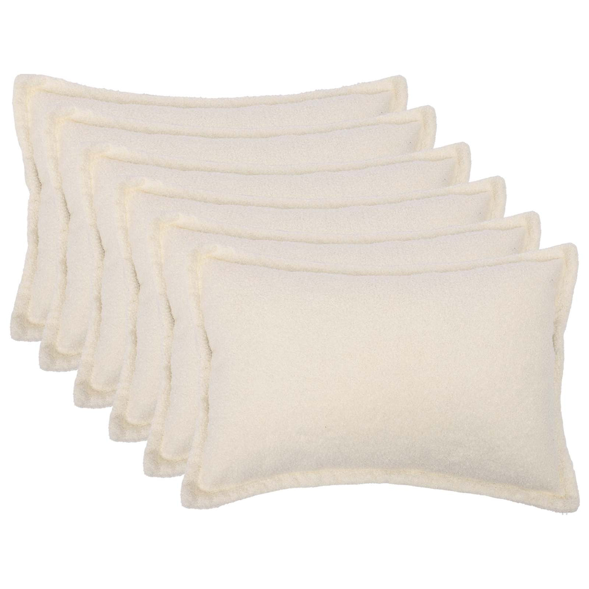 vidaXL Poszewka na poduszkę 6 pcs HOUTEN kremowy 40 x 60 cm Bouclé
