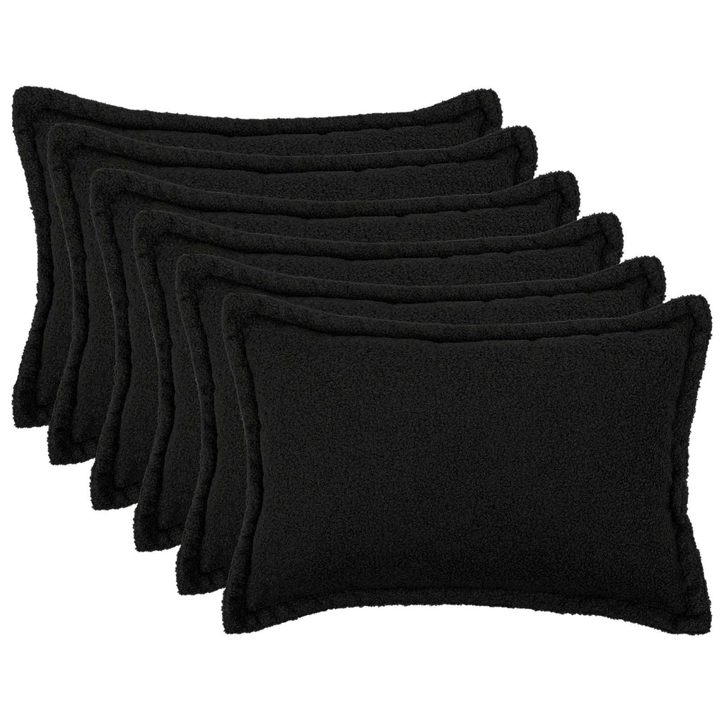 vidaXL Poszewka na poduszkę 6 pcs HOUTEN Czarny 40 x 60 cm Bouclé
