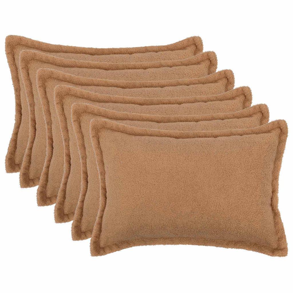 vidaXL Poszewka na poduszkę 6 pcs HOUTEN Beżowy 40 x 60 cm Bouclé