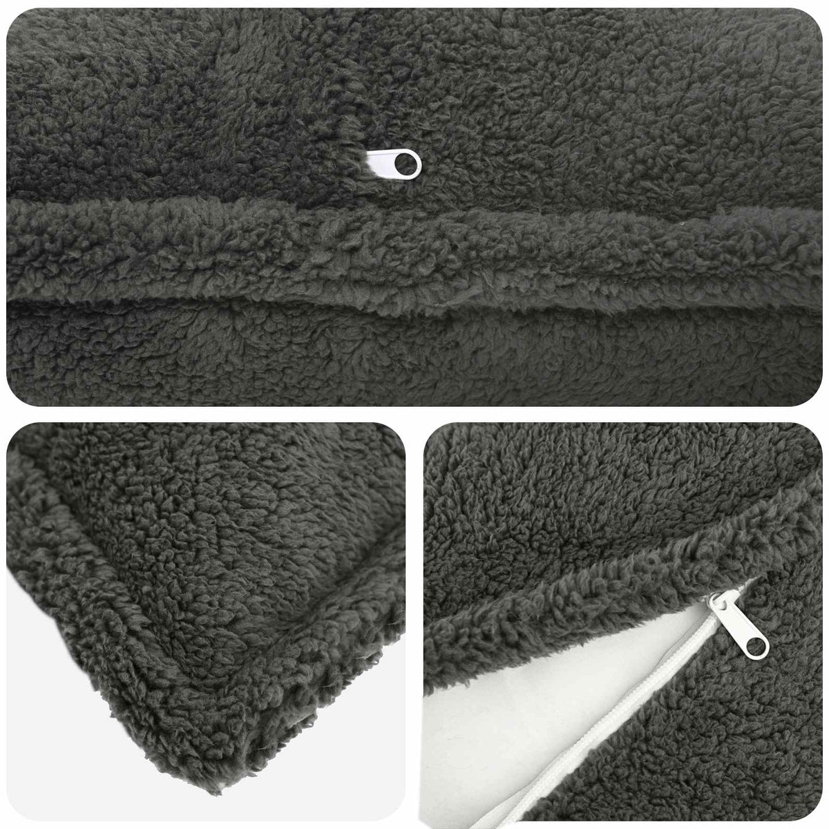 vidaXL Poszewka na poduszkę 2 pcs HOUTEN ciemnoszary 40 x 60 cm Bouclé