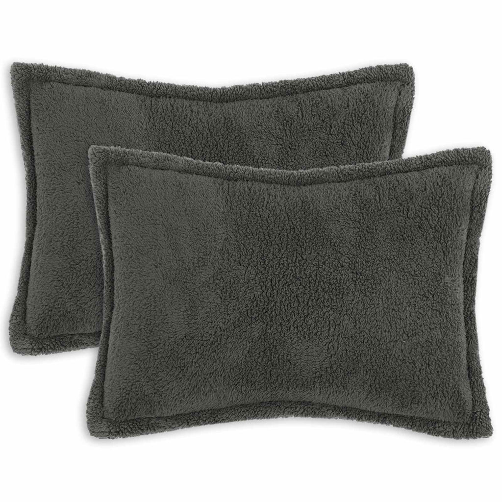 vidaXL Poszewka na poduszkę 2 pcs HOUTEN ciemnoszary 40 x 60 cm Bouclé