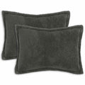 vidaXL Poszewka na poduszkę 2 pcs HOUTEN ciemnoszary 40 x 60 cm Bouclé