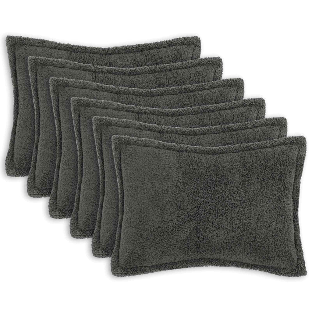 vidaXL Poszewka na poduszkę 6 pcs HOUTEN ciemnoszary 40 x 60 cm Bouclé