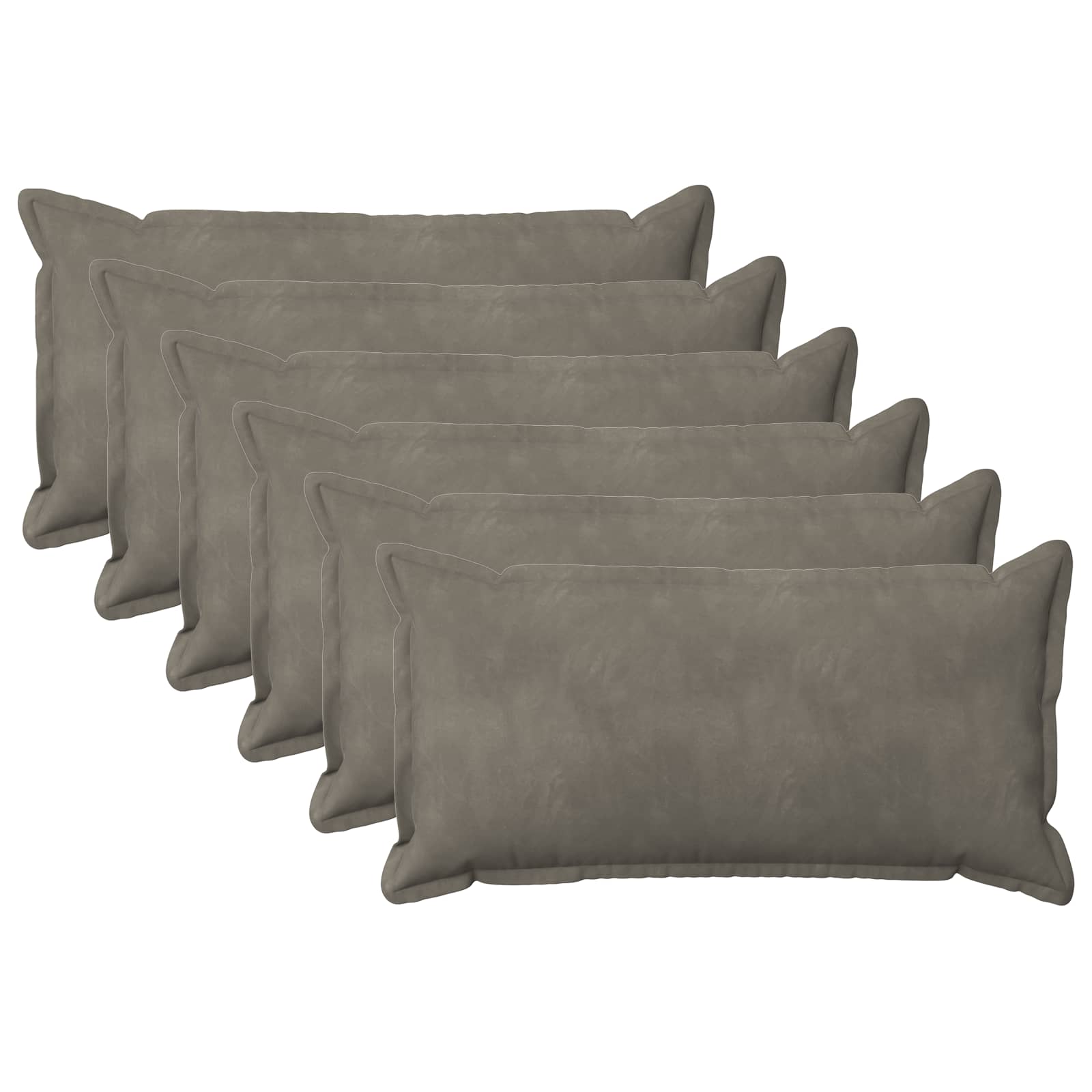vidaXL Poszewka na poduszkę 6 pcs HOUTEN jasnoszary 40 x 70 cm Welur