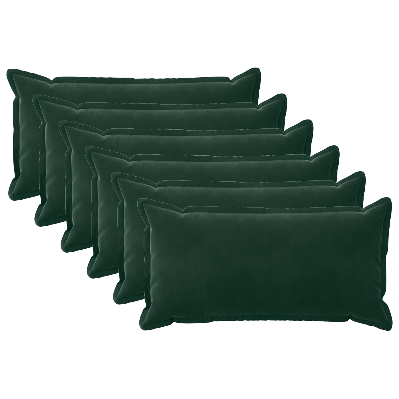 vidaXL Poszewka na poduszkę 6 pcs HOUTEN Ciemnozielony 40 x 70 cm