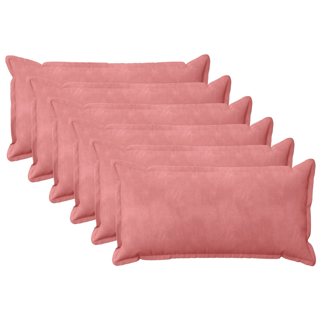 vidaXL Poszewka na poduszkę 6 pcs HOUTEN różowy 40 x 70 cm Welur