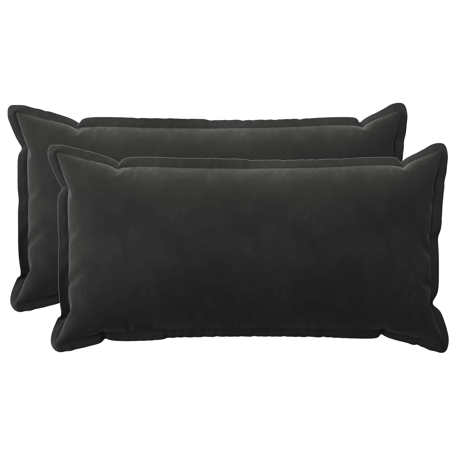 vidaXL Poszewka na poduszkę 2 pcs HOUTEN Czarny 40 x 70 cm Welur