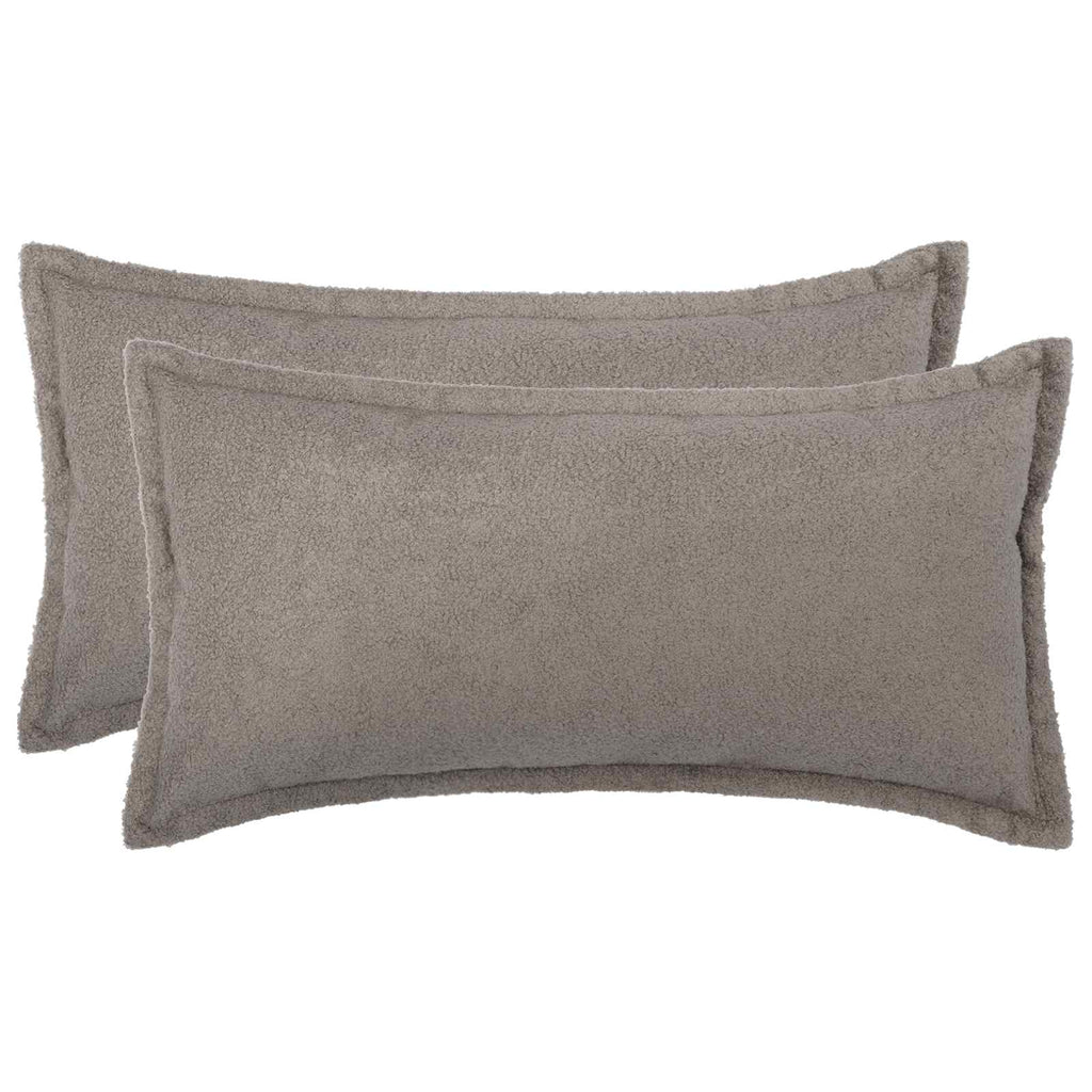 vidaXL Poszewka na poduszkę 2 pcs HOUTEN jasnoszary 40 x 70 cm Bouclé