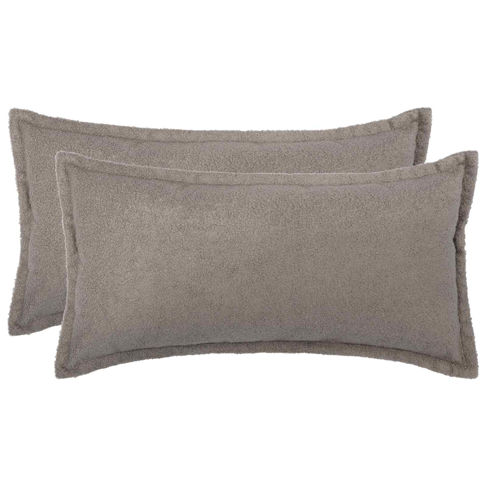 vidaXL Poszewka na poduszkę 2 pcs HOUTEN jasnoszary 40 x 70 cm Bouclé