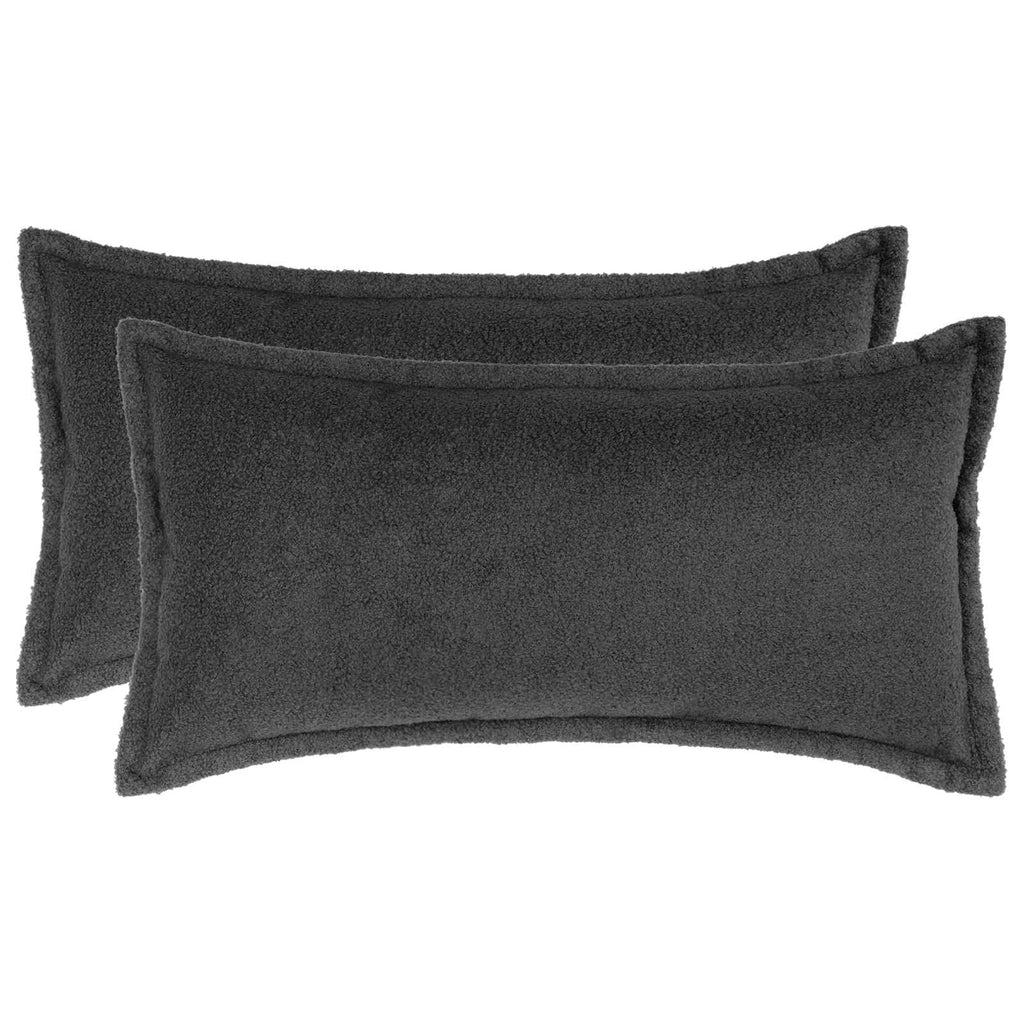 vidaXL Poszewka na poduszkę 2 pcs HOUTEN ciemnoszary 40 x 70 cm Bouclé