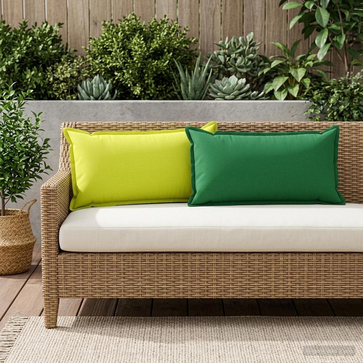 vidaXL Poduszka z poduszką HOUTEN 6 szt. Jasnozielony Poliester