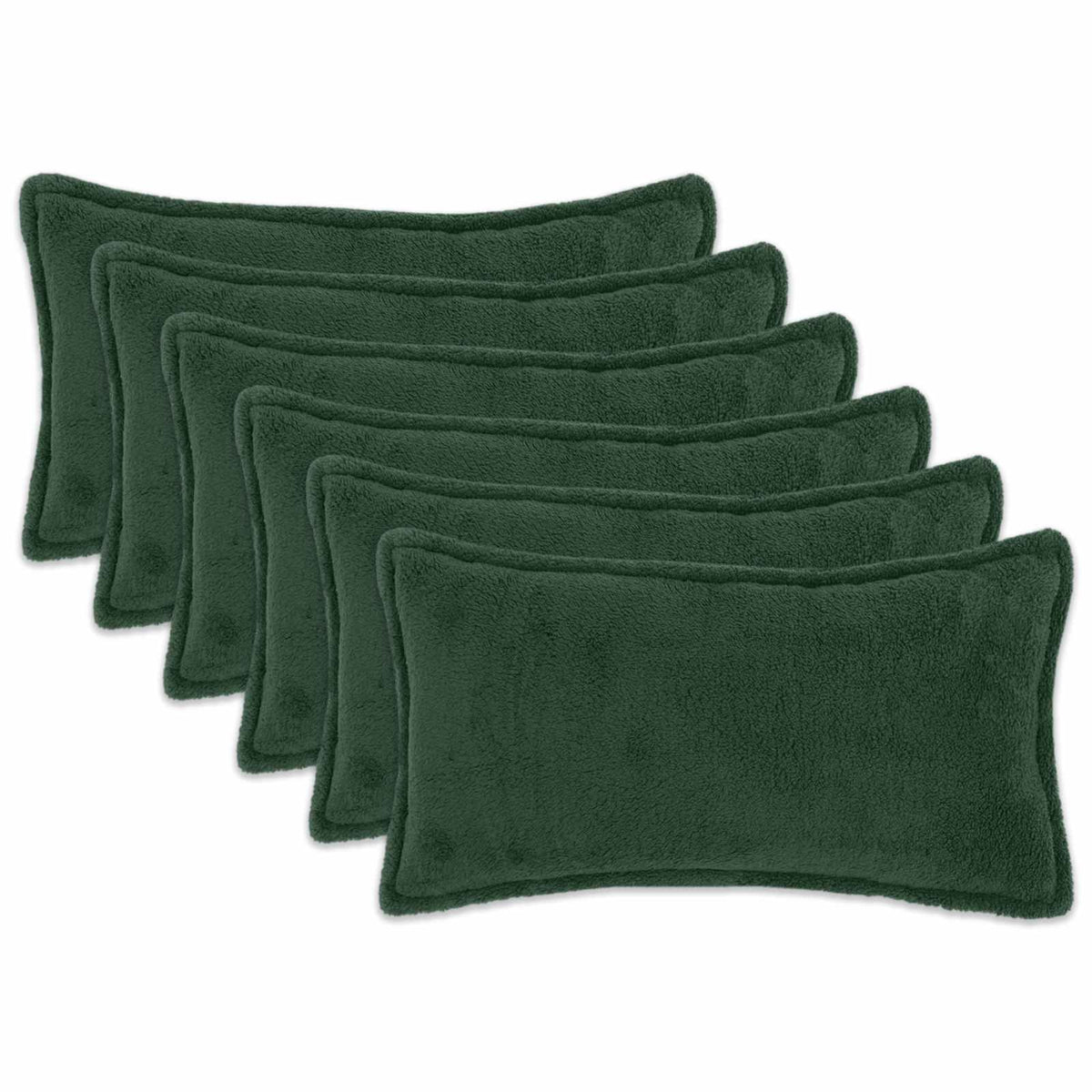 vidaXL Poszewka na poduszkę 6 pcs HOUTEN Ciemnozielony 40 x 70 cm