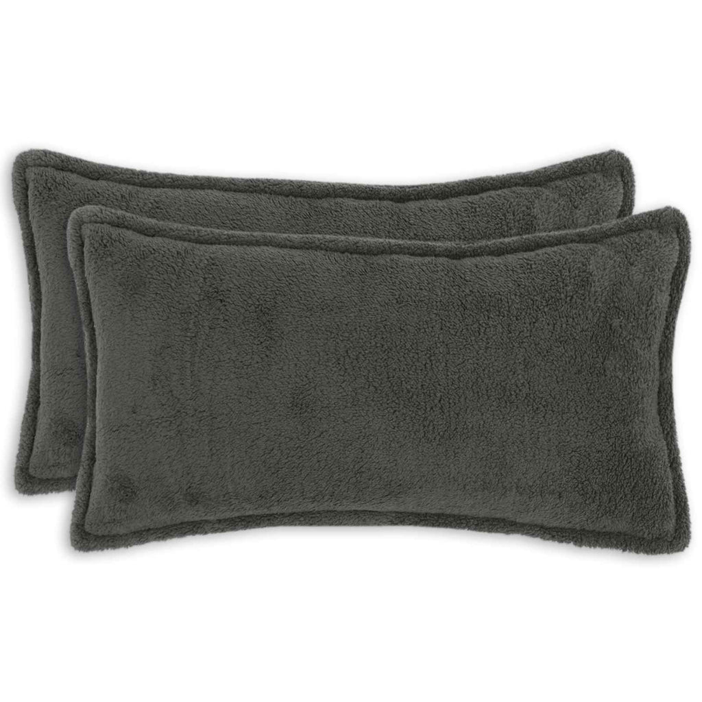 vidaXL Poszewka na poduszkę 2 pcs HOUTEN ciemnoszary 40 x 70 cm Bouclé