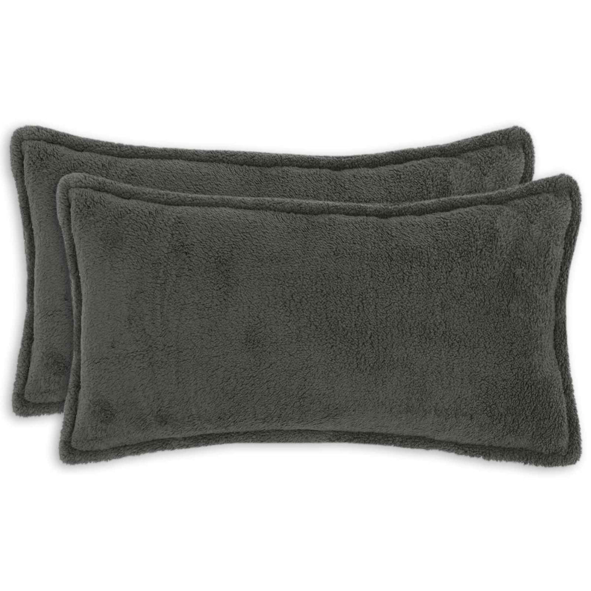 vidaXL Poszewka na poduszkę 2 pcs HOUTEN ciemnoszary 40 x 70 cm Bouclé