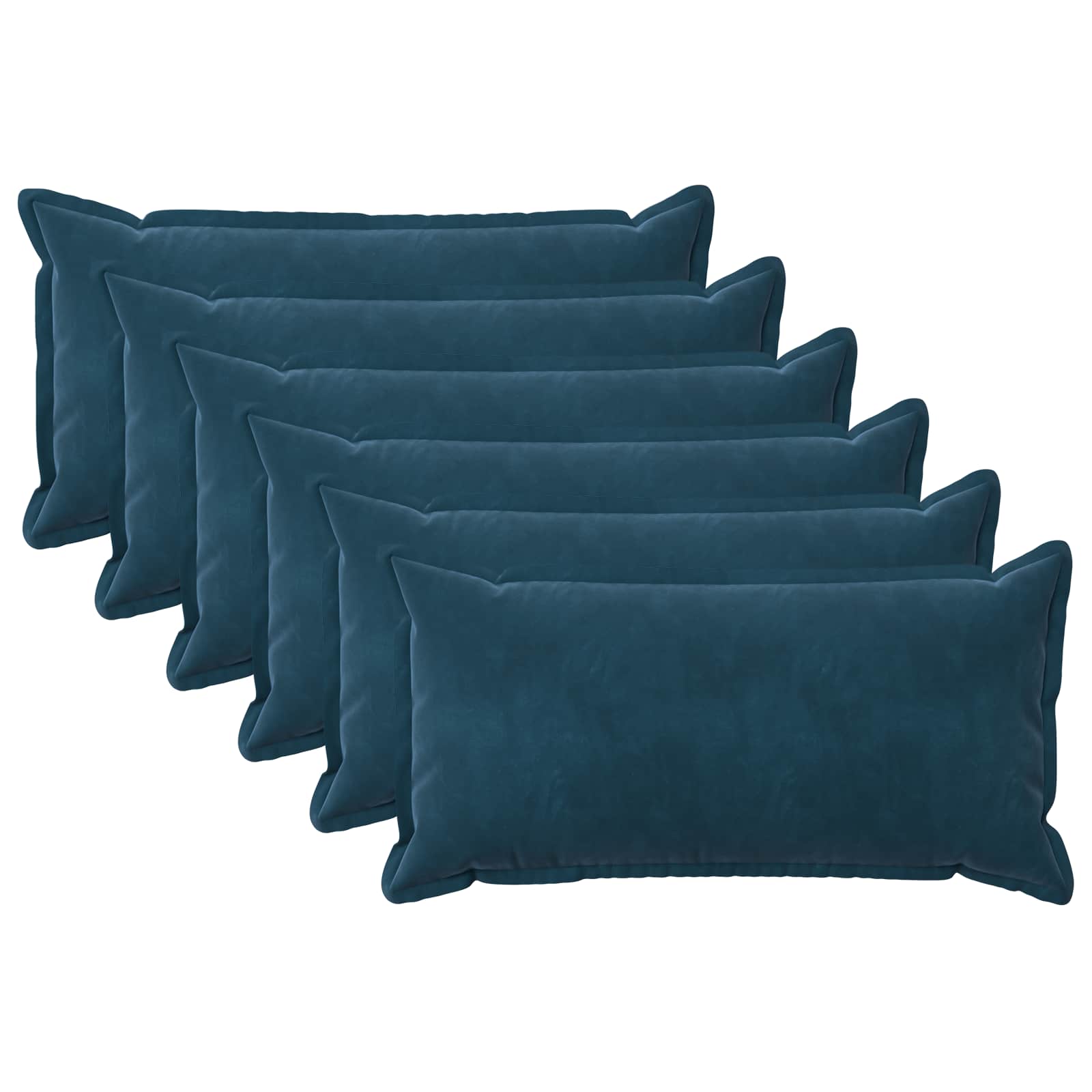 vidaXL Poszewka na poduszkę 6 pcs HOUTEN niebieski 40 x 80 cm Welur