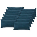 vidaXL Poszewka na poduszkę 12 pcs HOUTEN niebieski 40 x 80 cm Welur