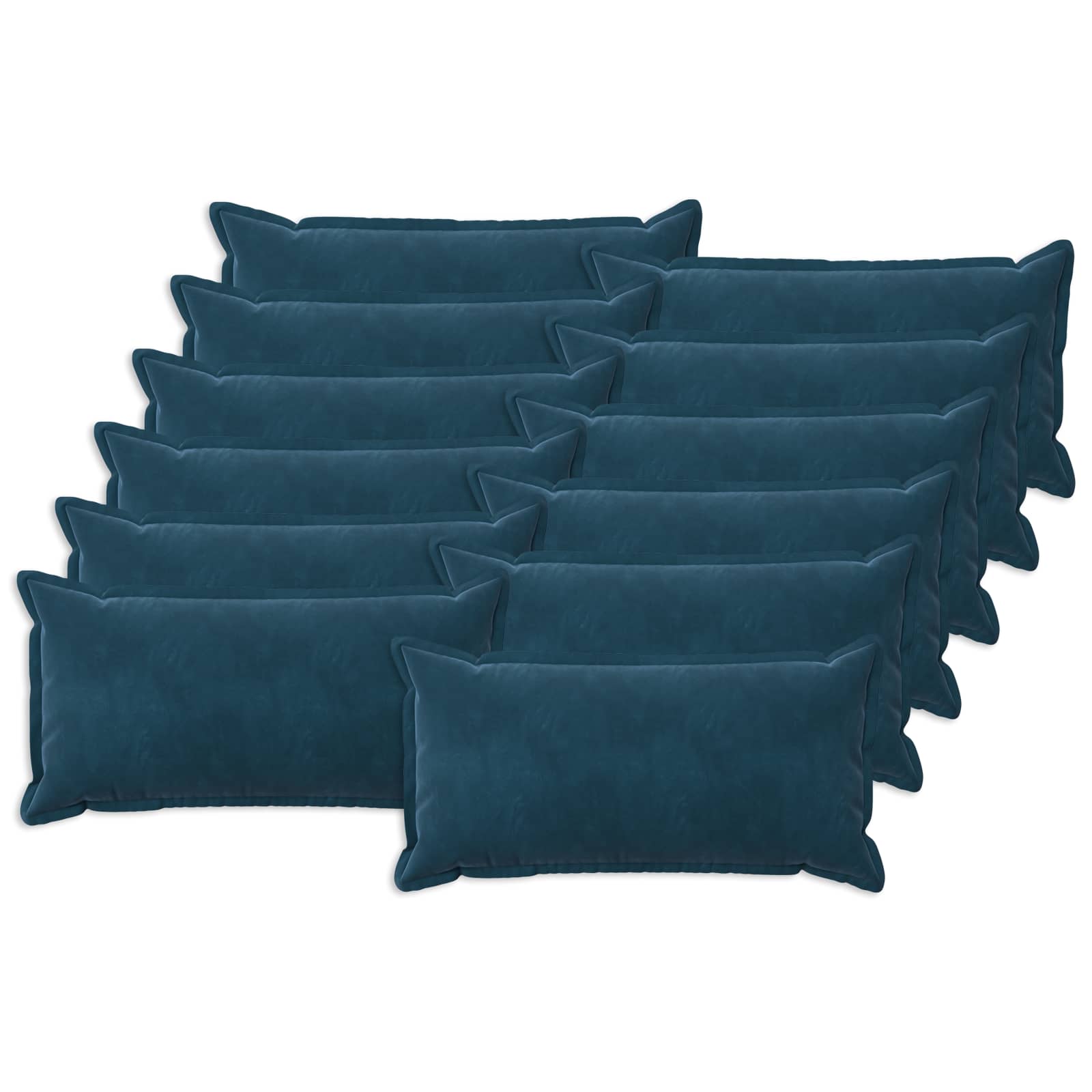 vidaXL Poszewka na poduszkę 12 pcs HOUTEN niebieski 40 x 80 cm Welur