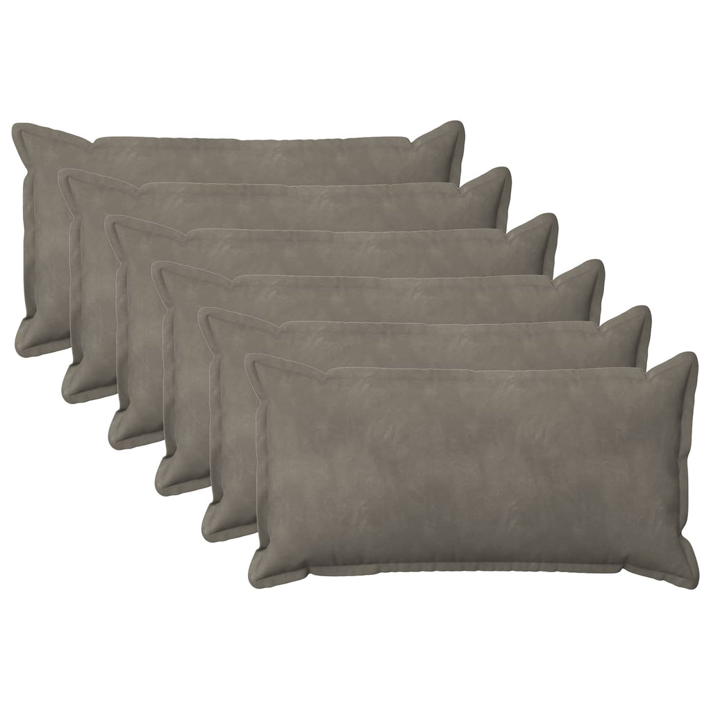 vidaXL Poszewka na poduszkę 6 pcs HOUTEN jasnoszary 40 x 80 cm Welur