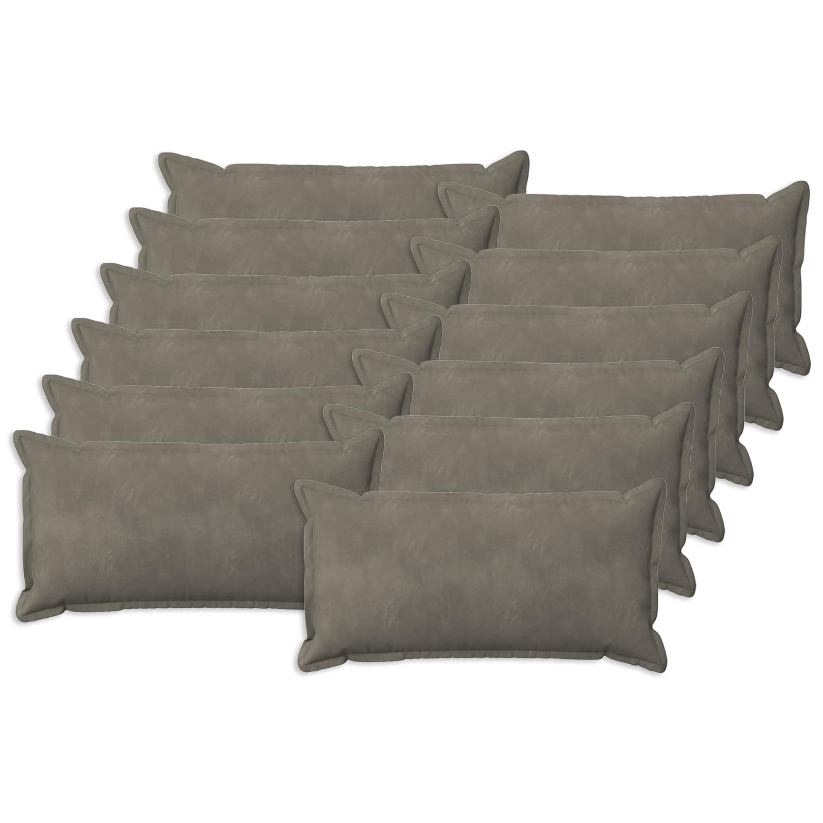 vidaXL Poszewka na poduszkę 12 pcs HOUTEN jasnoszary 40 x 80 cm Welur