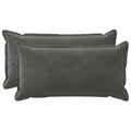 vidaXL Poszewka na poduszkę 2 pcs HOUTEN ciemnoszary 40 x 80 cm Welur