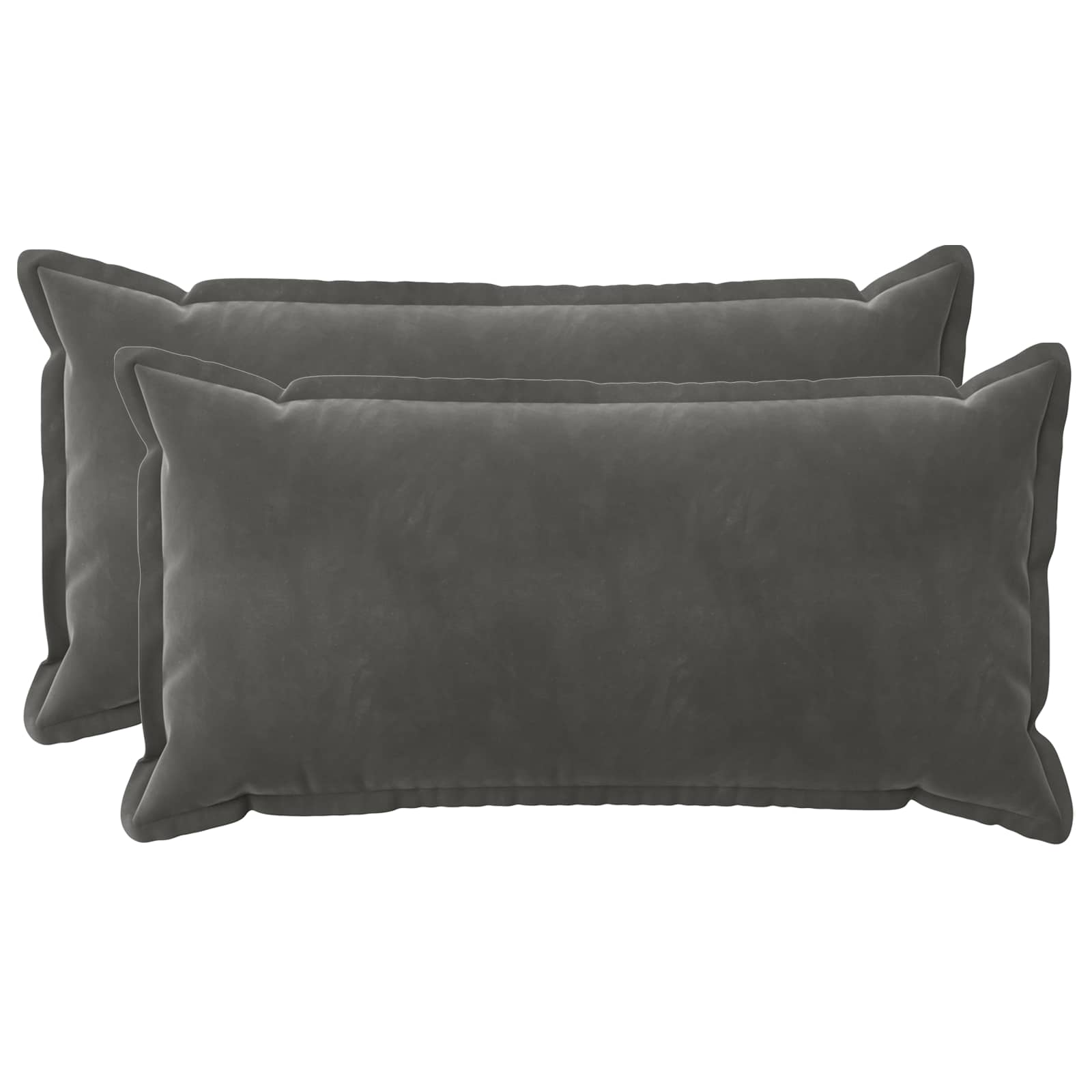 vidaXL Poszewka na poduszkę 2 pcs HOUTEN ciemnoszary 40 x 80 cm Welur