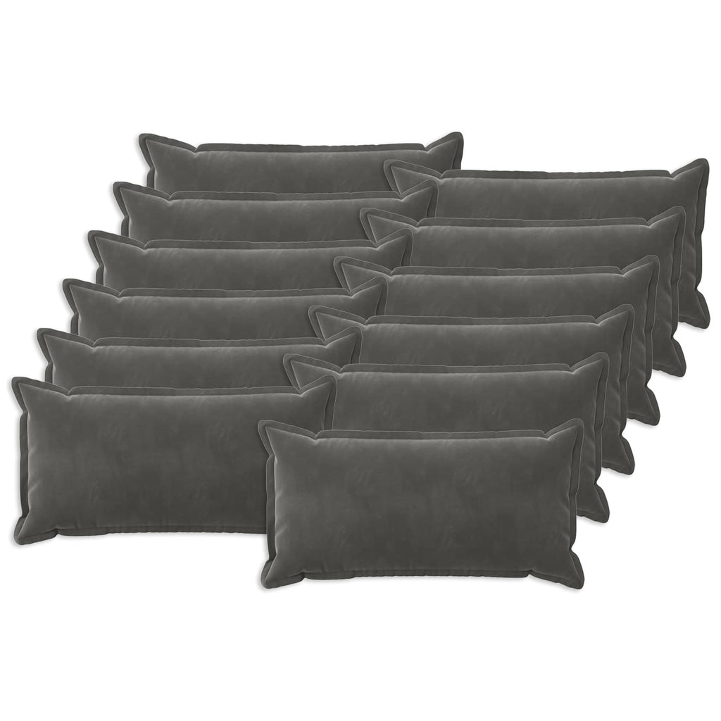 vidaXL Poszewka na poduszkę 12 pcs HOUTEN ciemnoszary 40 x 80 cm Welur