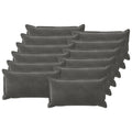 vidaXL Poszewka na poduszkę 12 pcs HOUTEN ciemnoszary 40 x 80 cm Welur