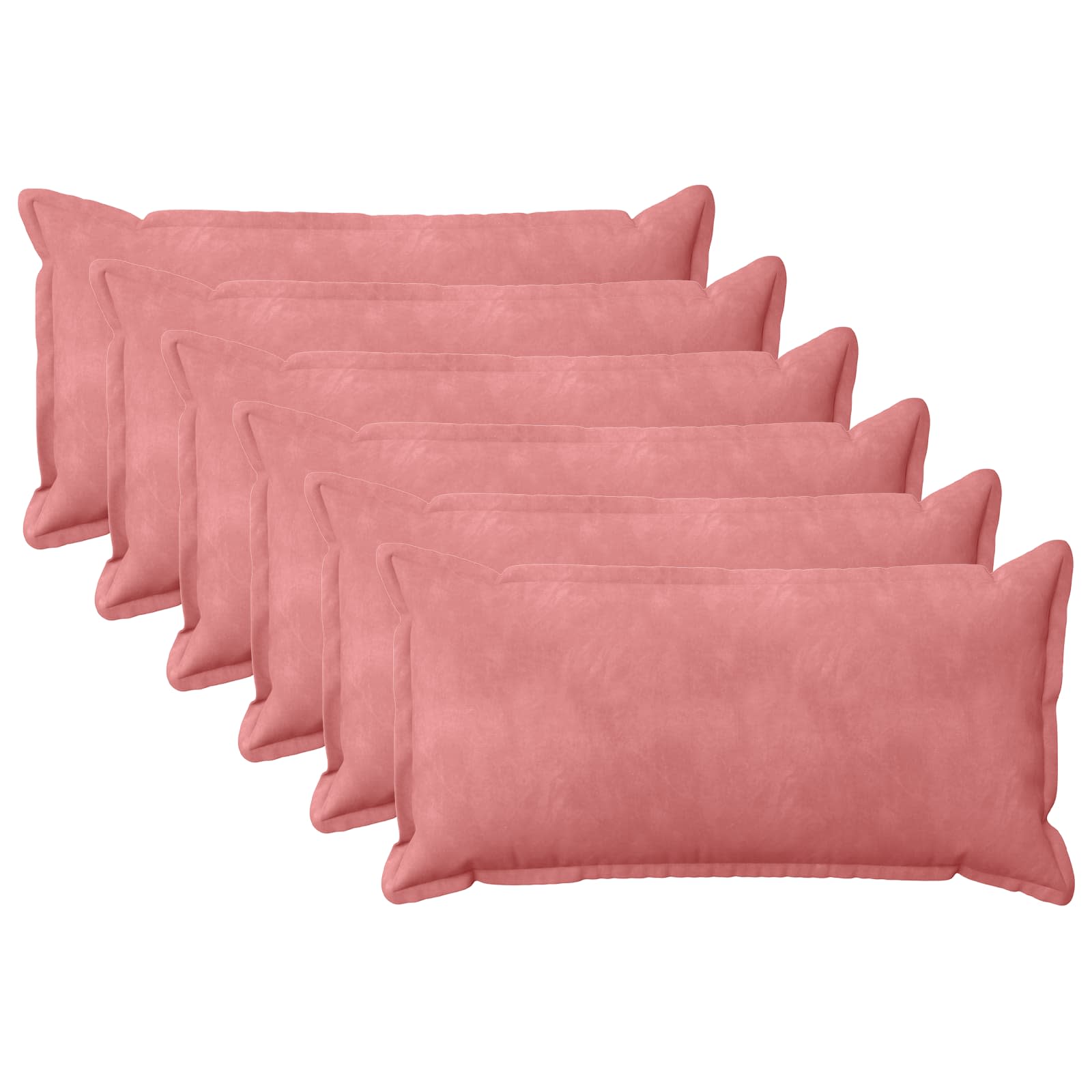 vidaXL Poszewka na poduszkę 6 pcs HOUTEN różowy 40 x 80 cm Welur