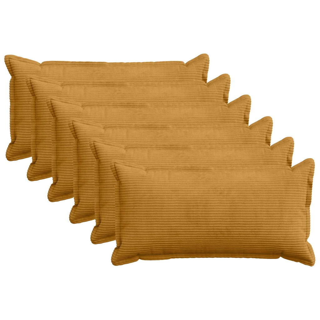 vidaXL Poszewka na poduszkę 6 szt. HOUTEN żółty 40 x 80 cm sztruks