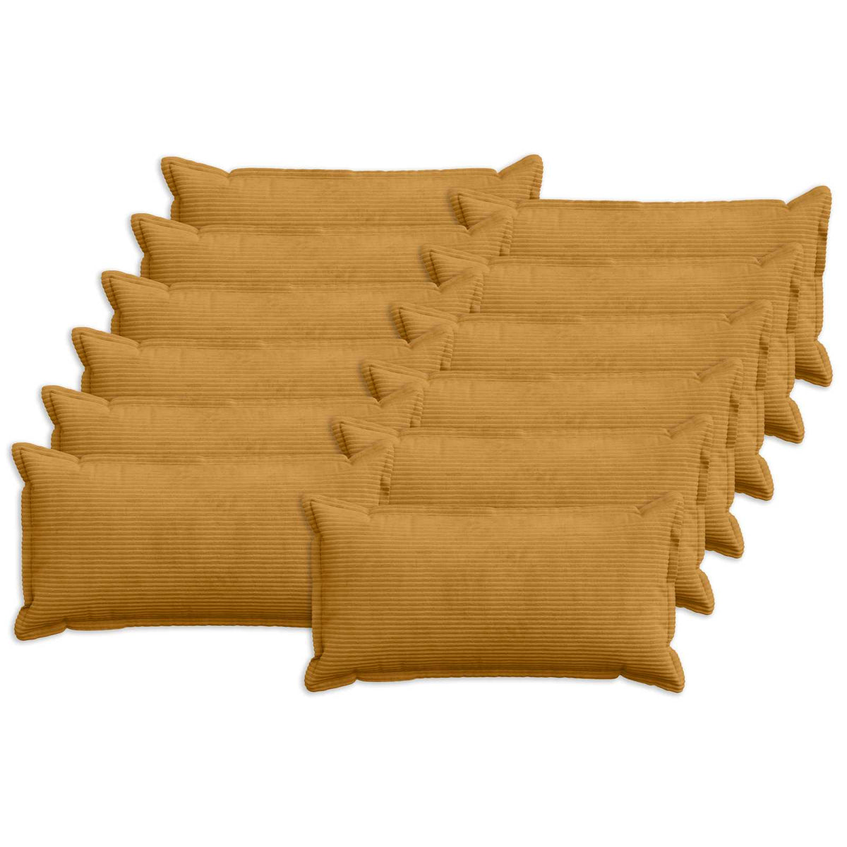 vidaXL Poszewka na poduszkę 12 szt. HOUTEN żółty 40 x 80 cm sztruks
