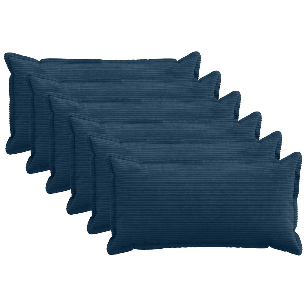 vidaXL Poszewka na poduszkę 6 szt. HOUTEN Granatowy 40 x 80 cm sztruks