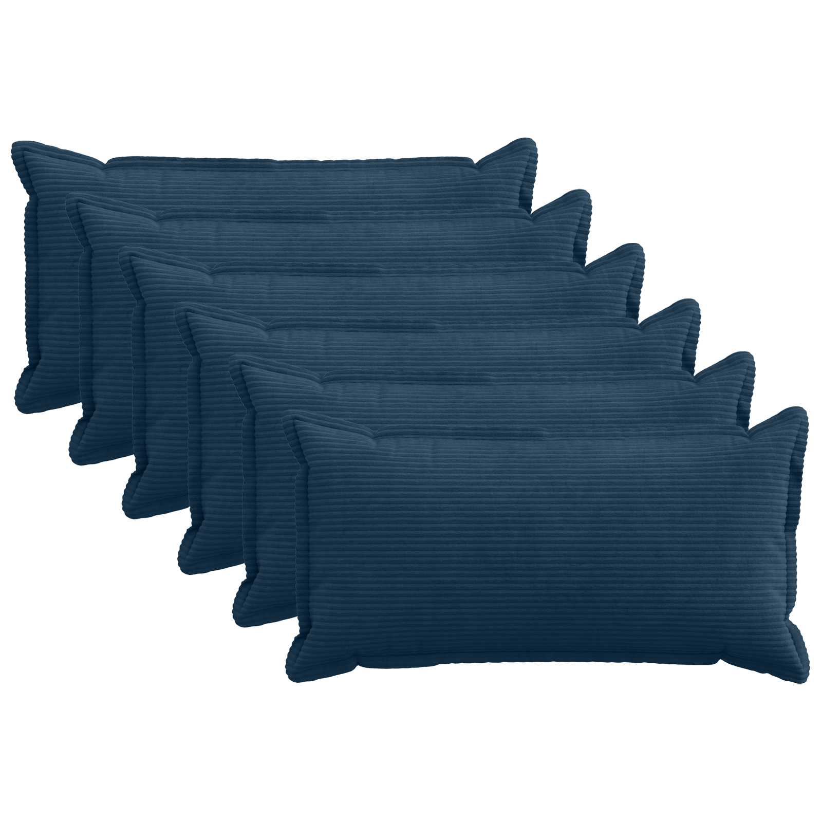 vidaXL Poszewka na poduszkę 6 szt. HOUTEN Granatowy 40 x 80 cm sztruks