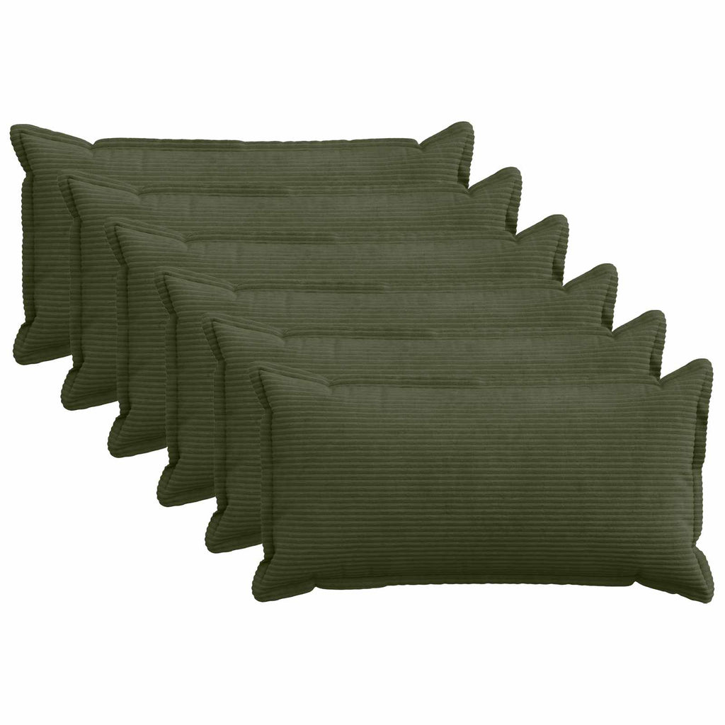 vidaXL Poszewka na poduszkę 6 szt. HOUTEN zielony 40 x 80 cm sztruks