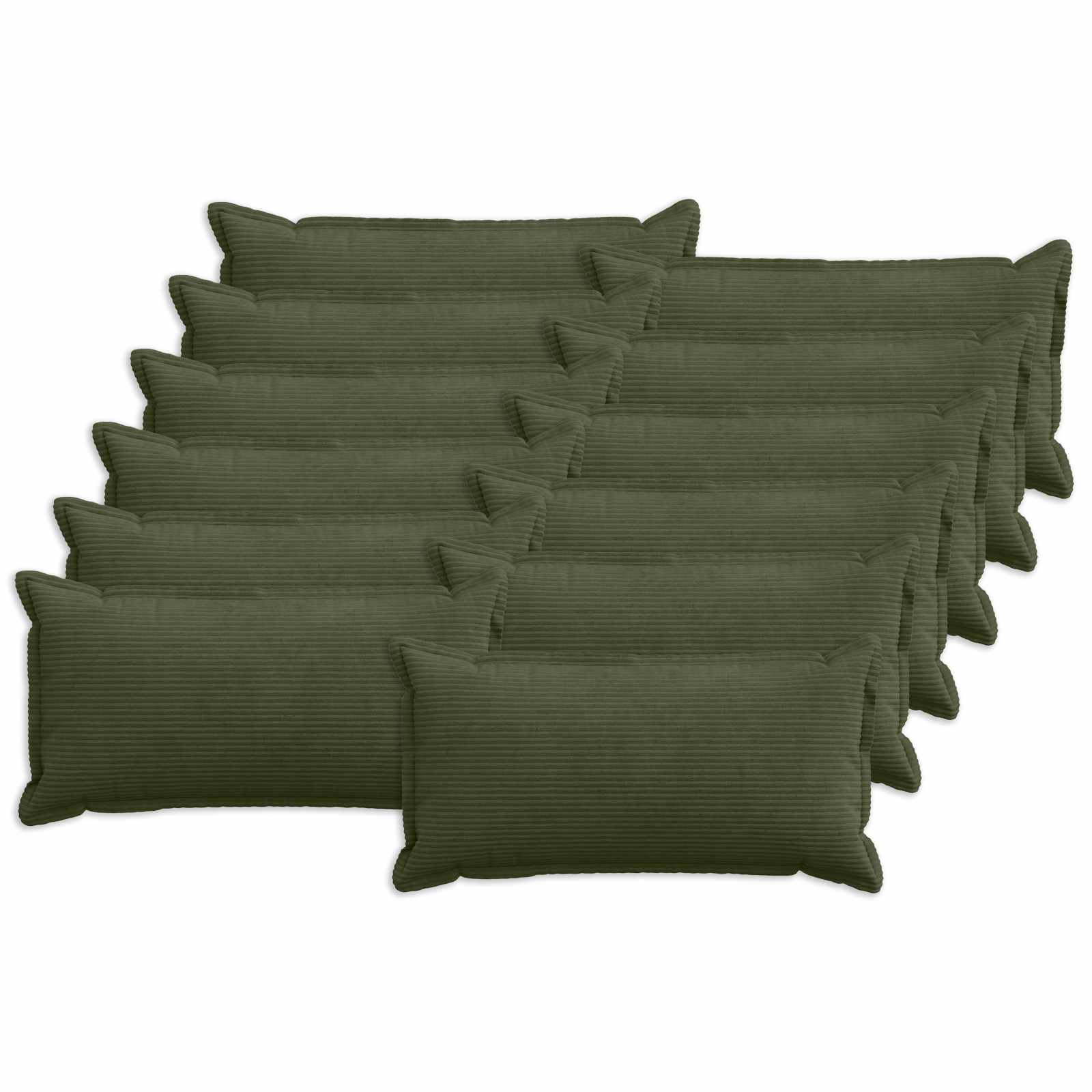 vidaXL Poszewka na poduszkę 12 szt. HOUTEN zielony 40 x 80 cm sztruks