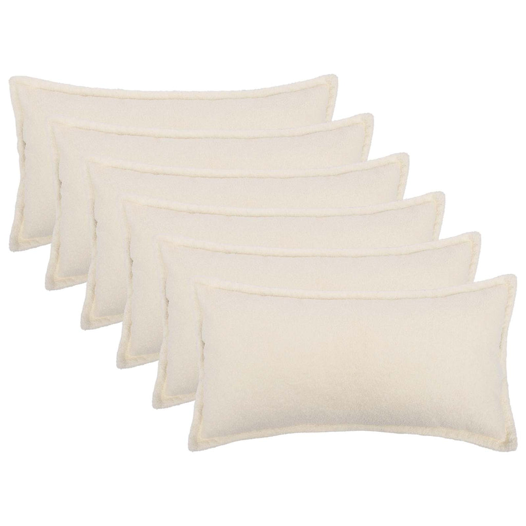 vidaXL Poszewka na poduszkę 6 pcs HOUTEN kremowy 40 x 80 cm Bouclé